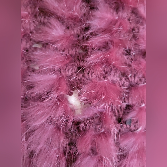 RUDSAK knit rabbit fur vest ombre colour deep red to black - Picture 7 of 12